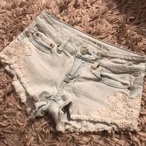 American Eagles ripped lacey jean shorts